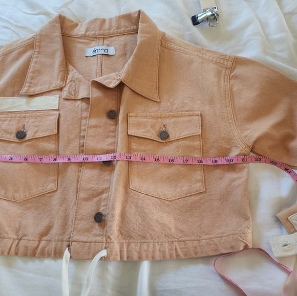 Etica Cropped Sloane Military Jacket Coffee color size small - Picture 5 of 9